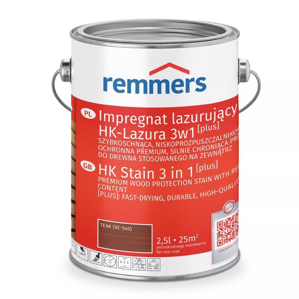 Impregnat lazurujący Remmers HK-Lazura 3w1 Plus do ochrony drewna na zewnątrz