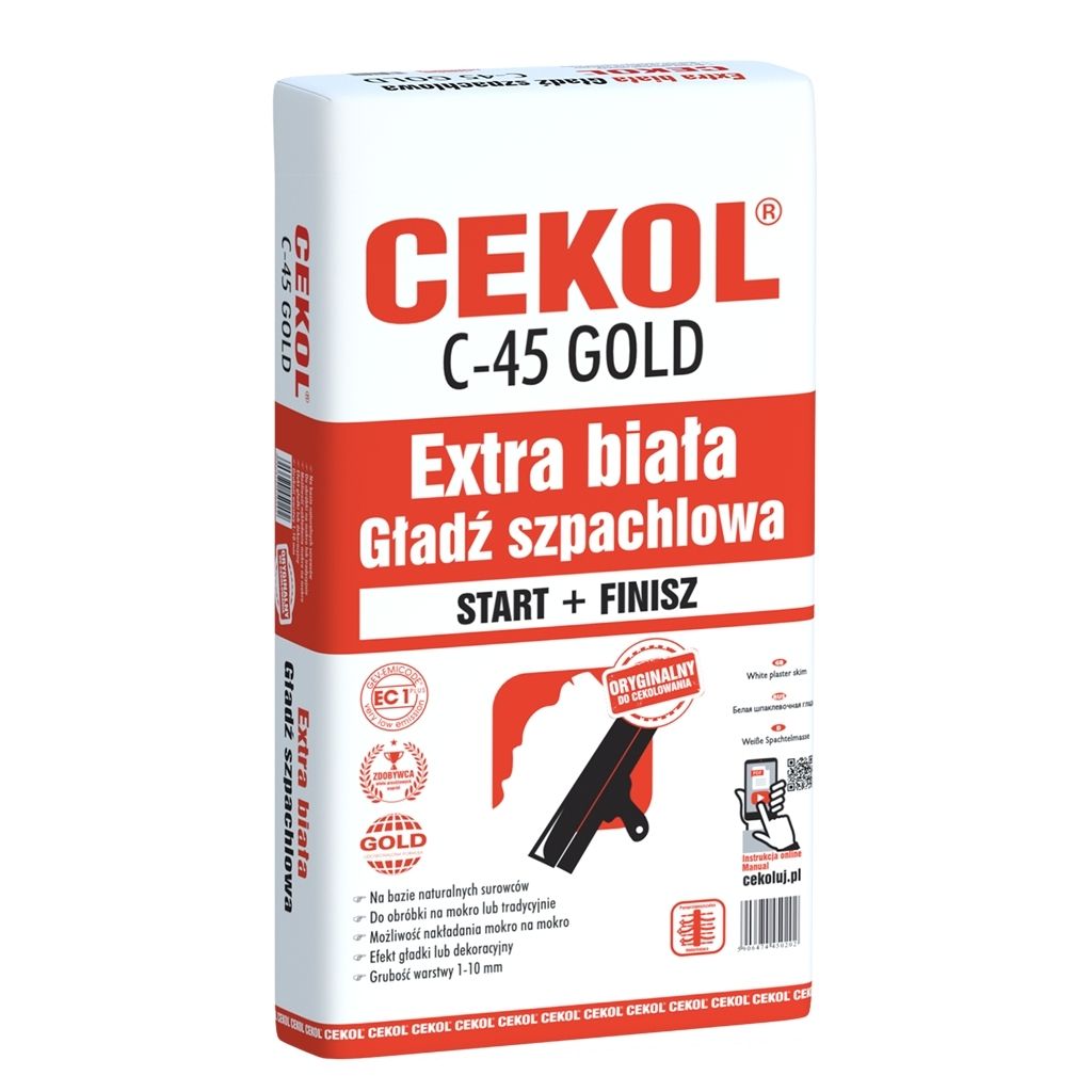 CEKOL C-45 GOLD extra biała gładź szpachlowa do wygładzania ścian i sufitów