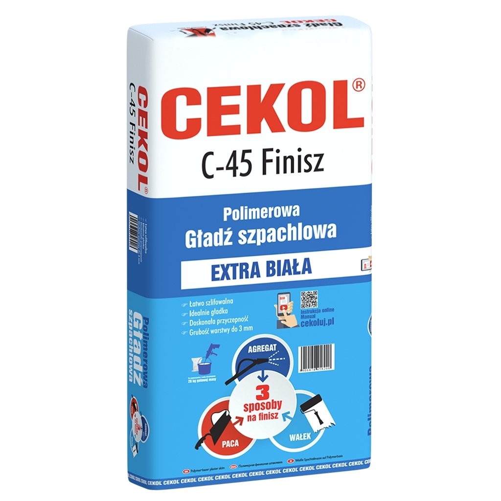 CEKOL C-45 Finisz extra biała gładź szpachlowa polimerowa do ścian i sufitów