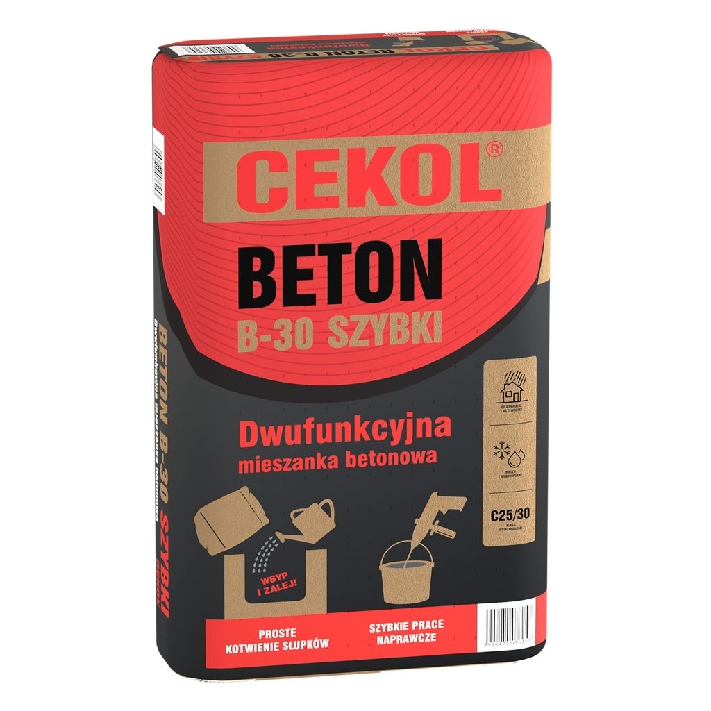 Beton B-30 Szybki C25/30 25 kg – szybkowiążąca mieszanka betonowa