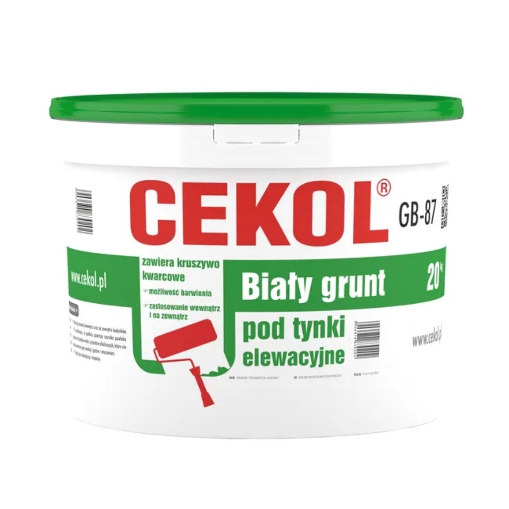 Grunt pod tynk CEKOL GB-87 biały grunt z kwarcem